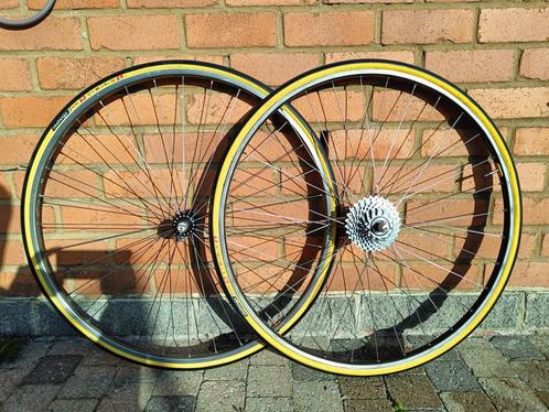 Vintage Campagnolo Record wheelset 10 speed wheelset tubular, Fietsen en Brommers, Fietsonderdelen, Zo goed als nieuw, Racefiets