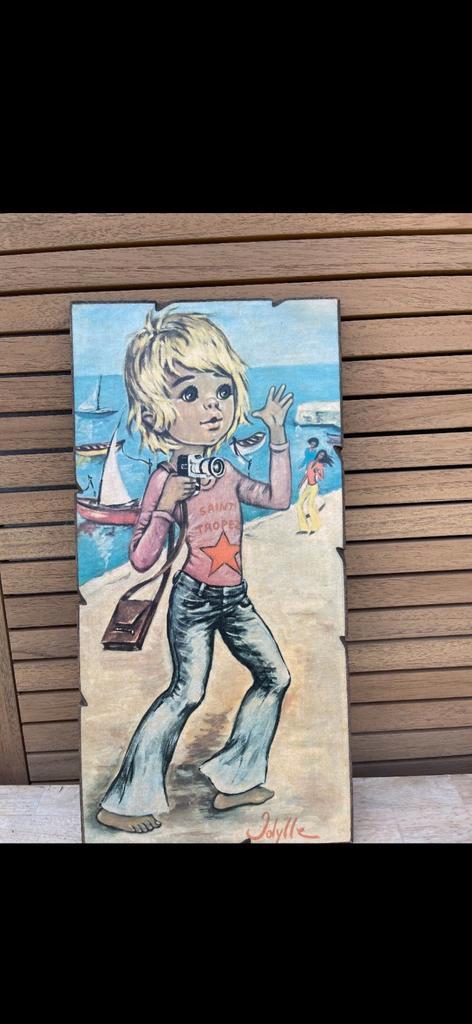 1 vintage Jolylle kunstpaneel, Antiek en Kunst, Kunst | Overige Kunst, Ophalen of Verzenden