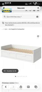 Lot lit banquette  Ikea+ matelas+ lot linge de lit!, Maison & Meubles, Enlèvement, Comme neuf, Blanc