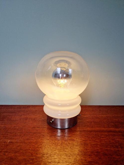 Vintage glazen tafellamp met paddenstoel, 1960-70, Antiek en Kunst, Antiek | Verlichting, Ophalen of Verzenden