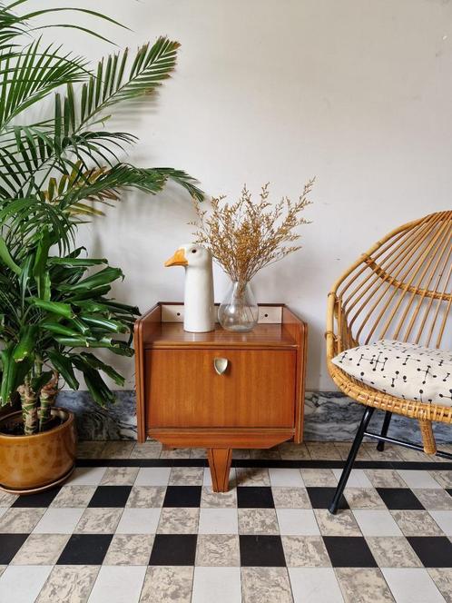 Vintage sixties nachtkastje | kastje, Huis en Inrichting, Woonaccessoires | Overige, Gebruikt, Ophalen