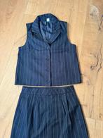 H&M DIVIDED pinstripe set maat XS – gilet +rok – super trend, Kostuum of Pak, Only, Zwart, Ophalen of Verzenden