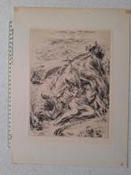 Ets P. Lemagny "Moissoneuses" (oogsters) uit 1945, Antiek en Kunst, Kunst | Etsen en Gravures, Ophalen of Verzenden