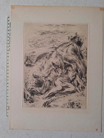 Ets P. Lemagny "Moissoneuses" (oogsters) uit 1945 beschikbaar voor biedingen