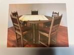 eettafel met stoelen, Huis en Inrichting, Ophalen, Zo goed als nieuw, Vierkant, Eikenhout