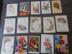 57 anciennes cartes postales avec des fleurs, Ophalen