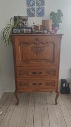 Vintage eikenhouten barmeubel/bureau — massief hout, Ophalen, Gebruikt, Eikenhout, 50 tot 100 cm