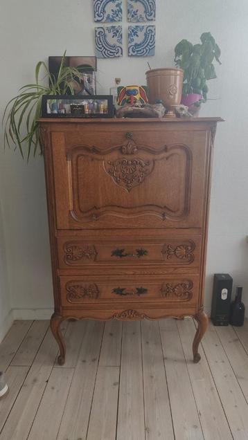 Vintage eikenhouten barmeubel/bureau — massief hout beschikbaar voor biedingen