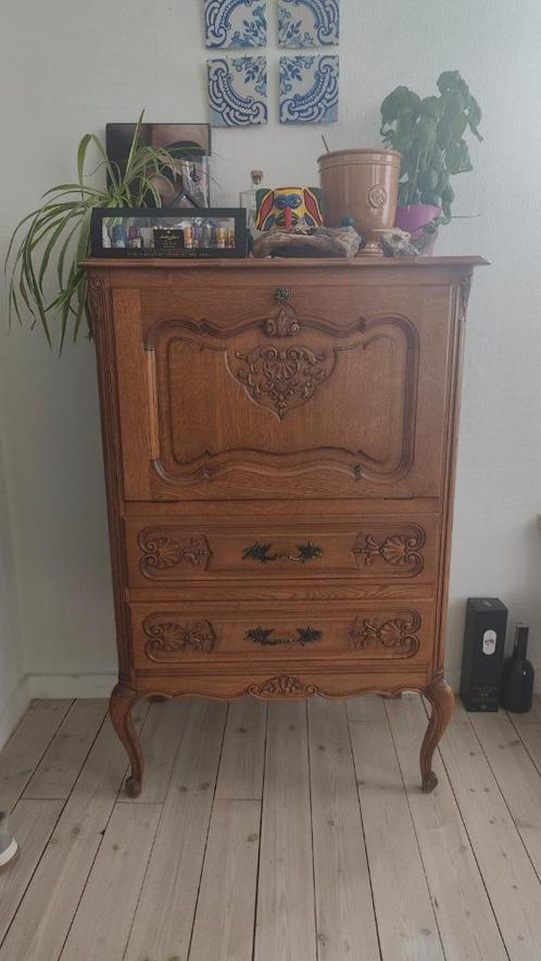 Vintage eikenhouten barmeubel/bureau — massief hout, Huis en Inrichting, Kasten | Buffetkasten, Gebruikt, 150 tot 200 cm, 50 tot 100 cm