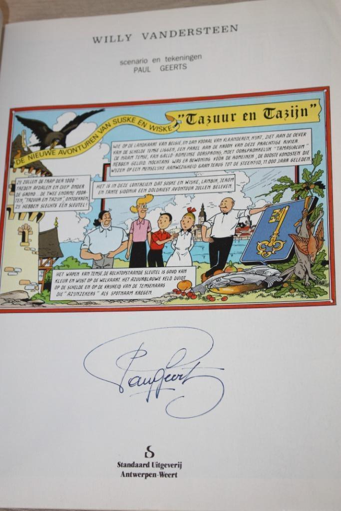 Gesigneerd Paul Geerts Tazuur en Tazijn Suske en Wiske strip, Boeken, Stripverhalen, Gelezen, Eén stripboek, Ophalen of Verzenden