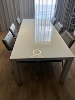 Set van salontafel en eetafel met 6 leerstoelen in Harelbeke, Huis en Inrichting, Ophalen, Zo goed als nieuw