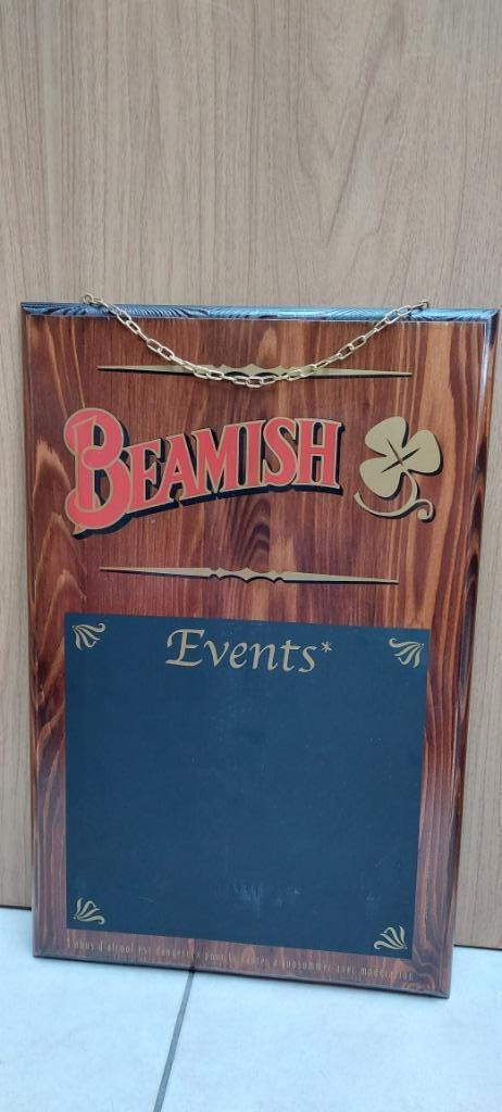 Authentiek houten pubbord met krijtbord Beamish Irish Stout, Verzamelen, Biermerken, Zo goed als nieuw, Reclamebord, Plaat of Schild