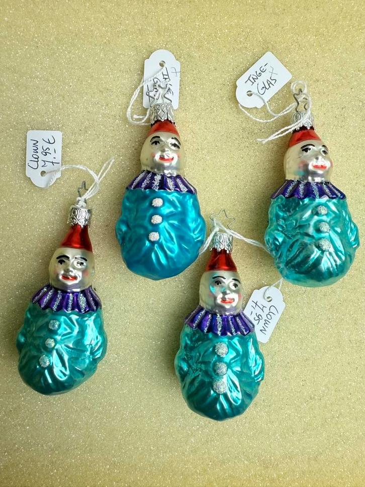 Vintage glazen INGE-GLAS Kerstballen Sneeuwmannen, Diversen, Kerst, Zo goed als nieuw, Ophalen of Verzenden