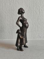 Bronzen beeldje zwangere vrouw, Antiek en Kunst, Ophalen of Verzenden