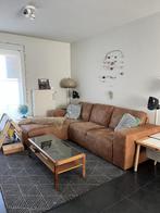 Lederen hoekzetel, Huis en Inrichting, Zetels | Complete zithoeken, Ophalen, Gebruikt, Stof