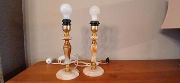 Lot de 2 anciens pieds de lampes, Enlèvement, Utilisé