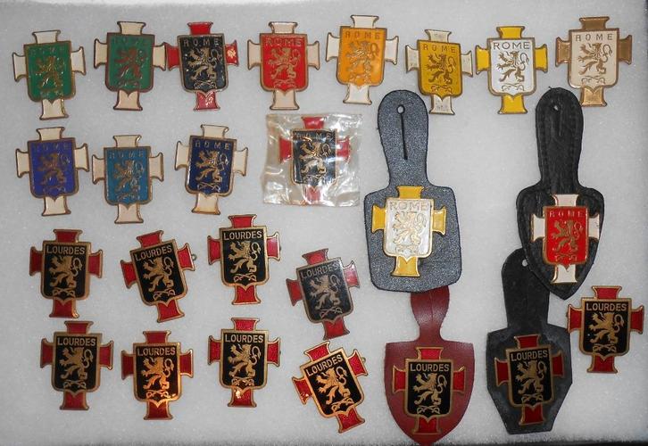 Zoek : Belgisch bedevaart kentekens ROME, Verzamelen, Militaria | Algemeen, Landmacht, Embleem of Badge, Ophalen of Verzenden