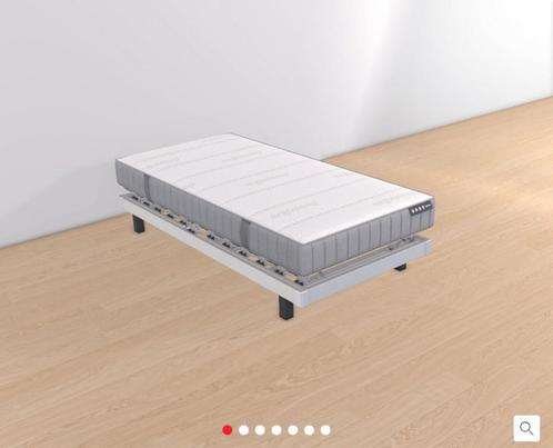 Bed + matras 120 cm x 200 cm, Huis en Inrichting, Slaapkamer | Bedden, Zo goed als nieuw, Twijfelaar, 120 cm, 200 cm, Metaal, Grijs