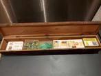 boîte en bois vintage avec marqueurs de feuilles, Enlèvement ou Envoi