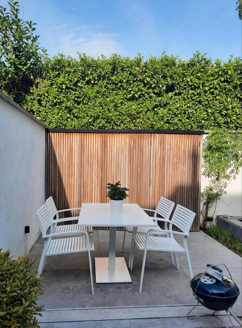 Tuinset Bristol, poedercoated wit aluminium, Tuin en Terras, Tuinsets en Loungesets, Gebruikt, Tuinset, Aluminium, 4 zitplaatsen