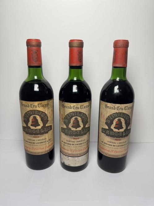 Château Angélus 1970 | 3 bouteilles, Verzamelen, Wijnen, Nieuw, Ophalen of Verzenden