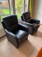 Deux clubs en cuir marron foncé., Ophalen, Minder dan 75 cm, Club, Leer