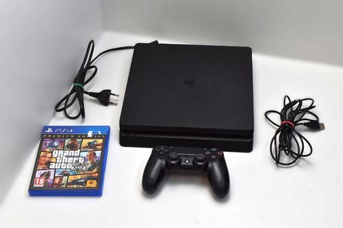 PS4 Slim 500GB + Controller en Game GTA V, Games en Spelcomputers, Spelcomputers | Sony PlayStation 4, Gebruikt, Slim, 500 GB