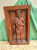 Zwaar houten sculptuur van een schrijnwerker, Antiek en Kunst, Kunst | Beelden en Houtsnijwerken, Ophalen