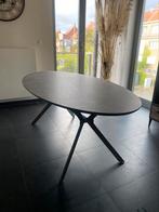 Ovale tafel van 180 cm, industriële stijl, granieteffect, Overige materialen, Effet Granite, 100 tot 150 cm, 150 tot 200 cm