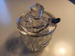 salière en verre à facettes+cuillère en argent, Antiquités & Art, Enlèvement ou Envoi
