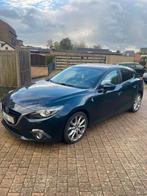 Mazda 3 2.2D SkyActiv-D Sports-Line-Automaat-HeadUp-Gekeurd, Auto's, 4 deurs, Stof, Blauw, Bedrijf