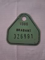Oude fietsplaat  uit 1986 provincie Vlaams Brabant., Ophalen of Verzenden, Gebruikt
