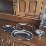 set van 3 inox schotels met sauspotje, Ophalen, Overige materialen, Effen, Schaal of Schalen