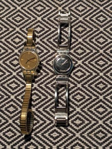 Duo van twee prachtige Swatch Iron horloges voor dames beschikbaar voor biedingen