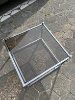 Salontafel/ bijzettafel chroom-glas, Ophalen, Zo goed als nieuw, Glas