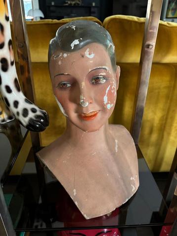 Antieke Art Deco Paspop Hoofd - 1920s / 1930s beschikbaar voor biedingen