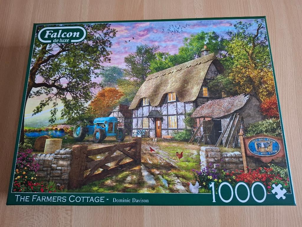The Farmers Cottage - Falcon puzzel 1000 stukjes, Hobby en Vrije tijd, Denksport en Puzzels, Gebruikt, Legpuzzel, 500 t/m 1500 stukjes
