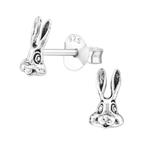 Zilveren oorbellen kinderen kop konijn, Handtassen en Accessoires, Kindersieraden, Ophalen of Verzenden, Nieuw, Zilver, Oorbellen