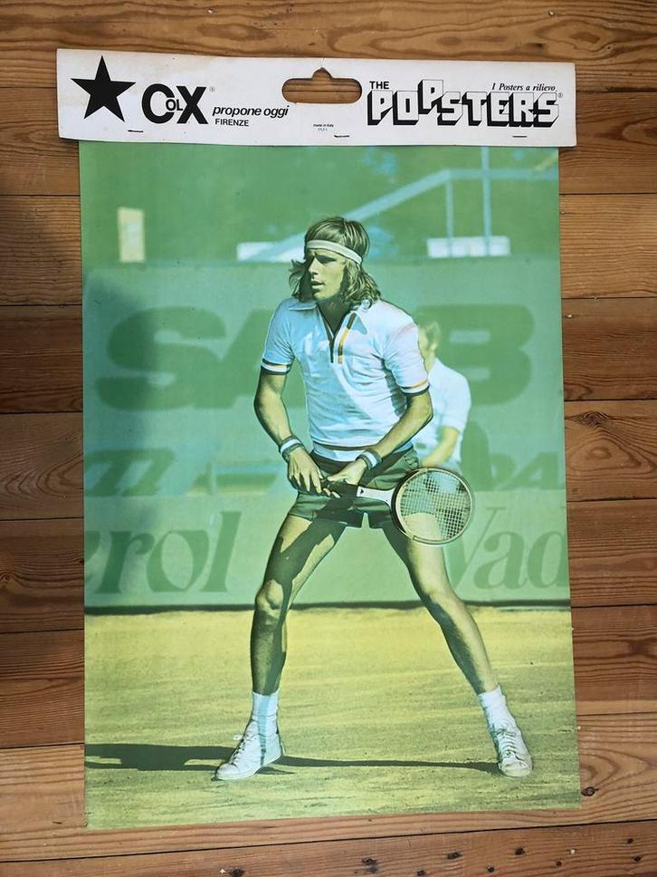 Bjorn borg, Verzamelen, Posters, Gebruikt, Sport, A1 t/m A3, Rechthoekig Staand, Ophalen of Verzenden