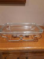 Roestvrijstalen vaatverwarmer met Pyrex bakje + deksel, Huis en Inrichting, Keuken | Servies, Ophalen