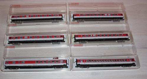 6 wagons Fleischmann K IC/EC éclairés & 60 voyageurs N 1/160, Hobby en Vrije tijd, Modeltreinen | N-Spoor, Zo goed als nieuw, Wagon