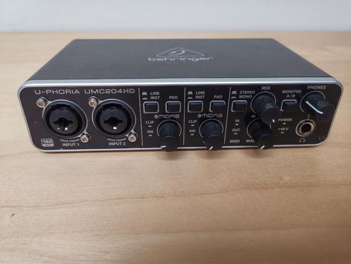 Behringer U-Phoria UMC204HD – USB audio interface, Audio, Tv en Foto, Professionele apparaten, Zo goed als nieuw, Audio, Ophalen of Verzenden
