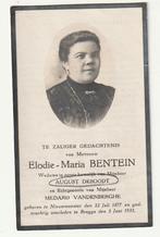 Elodie BENTEIN Deboodt Nieuwmunster 1877 Brugge 1933 - foto, Envoi, Image pieuse