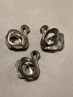 Vintage Set of 3 Silver Plated Swan Napkin Rings, Antiek en Kunst, Ophalen of Verzenden