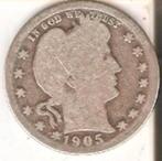 États-Unis, 1 quart de dollar, 1905, argent, Envoi, Monnaie en vrac, Argent, Amérique du Nord