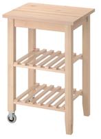 Houten roltafeltje, Huis en Inrichting, Tafels | Bijzettafels, Ophalen, 55 tot 75 cm, Zo goed als nieuw, 60 cm of meer
