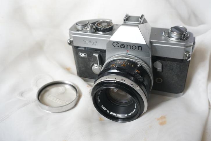 Canon FT QL + Canon FL 50 mm 1.8, Audio, Tv en Foto, Fotocamera's Analoog, Gebruikt, Spiegelreflex, Canon, Ophalen of Verzenden