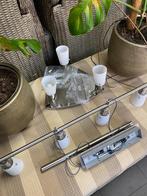 Set hangverlichting (hanglamp / plafondlamp), Ophalen, Zo goed als nieuw, Glas