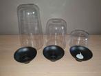3 stuks glazen vazen/kaarsenhouders/deco, Enlèvement