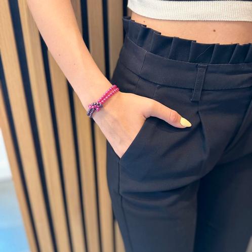 Bracelet noeud rose et mauve, Handtassen en Accessoires, Armbanden, Nieuw, Overige materialen, Overige kleuren, Met bedels of kralen